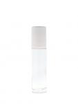 10ml Clear Bottle with roller ball top and white lid.