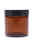 120gm Amber Glass Jar with Black Lid.