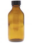 150ml Amber Glass Bottle wide neck with Black Screw Top